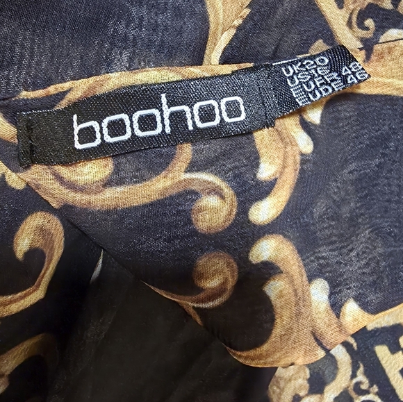 Boohoo Black and Gold Sheer Maxi Swimsuit Cover Up - Picture 12 of 13